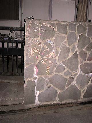 Faces on the wall