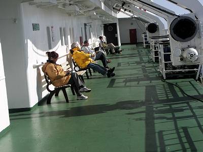 Relaxing on deck